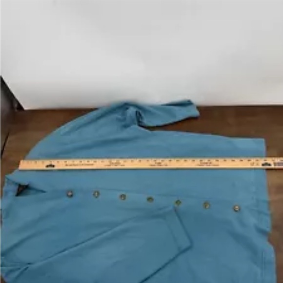 Vintage Mishi 100% Cotton Teal Long Lightweight Cardigan Sweater Pockets Medium - Picture 3 of 13